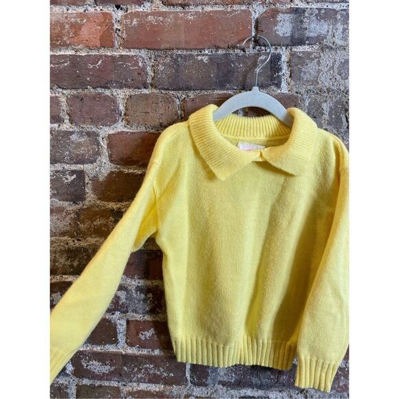 Vintage Lil’ Babe McGregor Lemon Yellow Collared Sweater Girls Size 4-5 - Picture 2 of 7